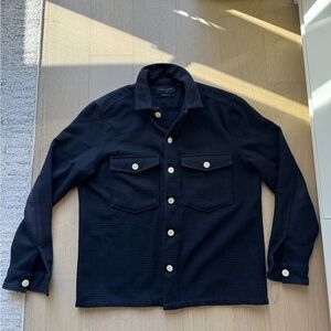 All Saints Midnight Black Men's Shirt Jacket Large